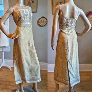 Vintage 90s Y2K The Limited America Silk Slip Dress Paisley Whimsygoth Size 10